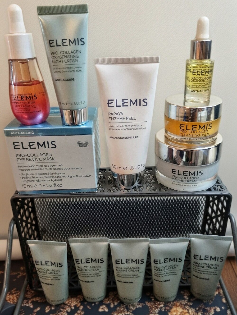 Elemis High End Lux Brand Skincare Bundle- Fullsize Cream, Mask, Oil, Balm,